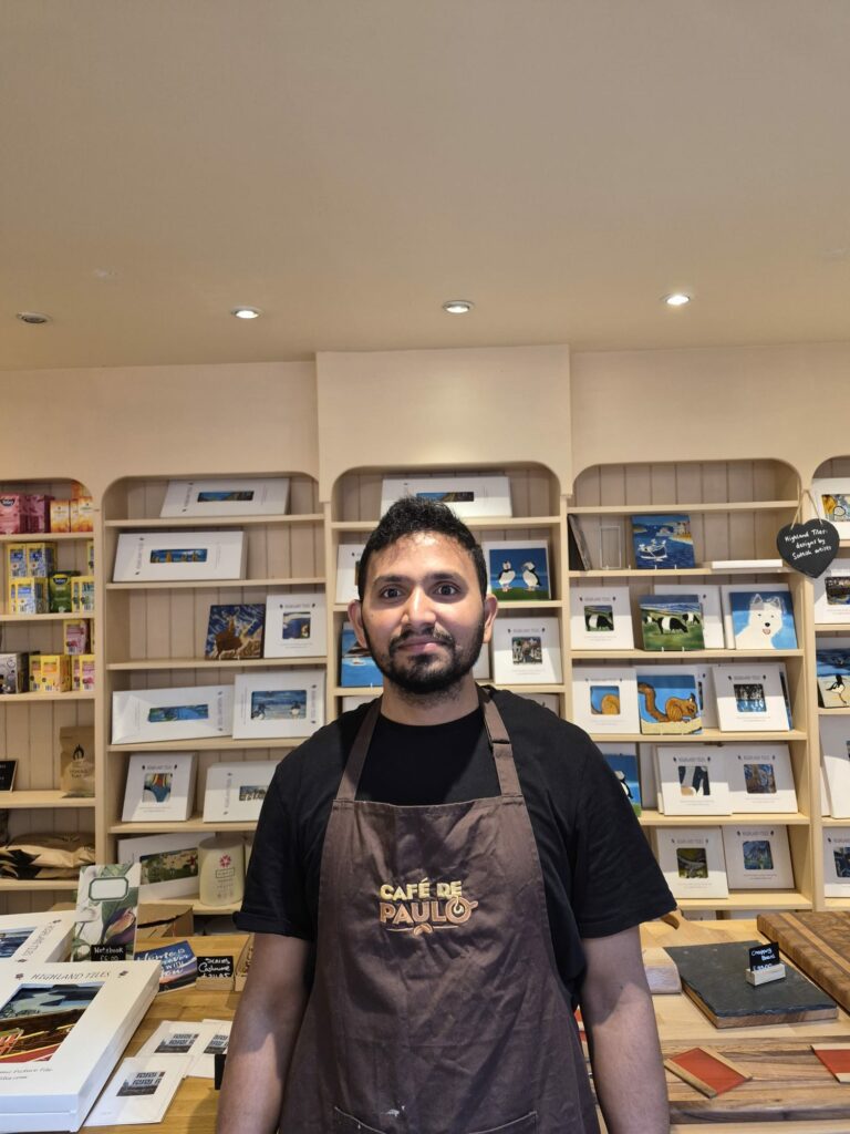 Barista team serving fresh specialty coffee and breakfast in Inverness